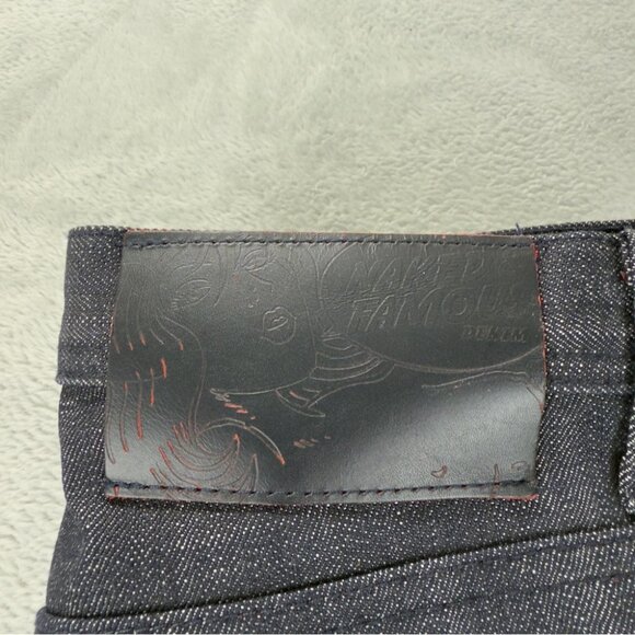 Naked and Famous Men's Size 32x32.5 Weird Guy Red Core Selvedge Raw Denim Jeans - Picture 6 of 11